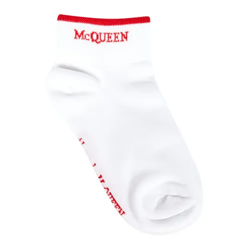 Alexander McQueen , Stretch Cotton White Socks ,White female, Sizes: ONE