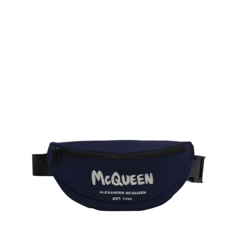 Alexander McQueen , Stylish Blue Logo Belt Bag ,Blue male, Sizes: ONE SIZE
