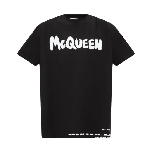 Alexander McQueen , T-shirt with logo ,Black male, Sizes: