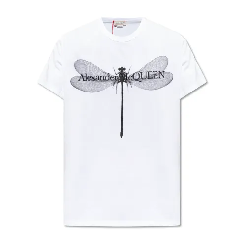 Alexander McQueen , T-shirt with logo ,White male, Sizes: