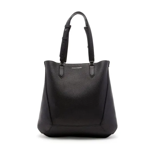 Alexander McQueen , The Edge Leather Tote Bag ,Black female, Sizes: ONE SIZE