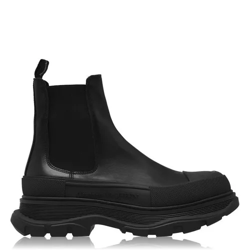 Alexander Mcqueen Tred Leather Boots - Black