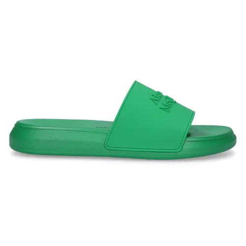 Alexander McQueen , Tyler Pool Slide Rubber Sandals ,Green male, Sizes:
