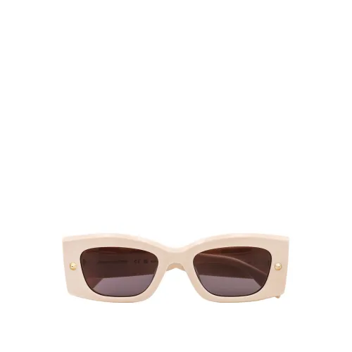 Alexander McQueen , White Acetate Rectangular Sunglasses Aw23 ,White female, Sizes: ONE