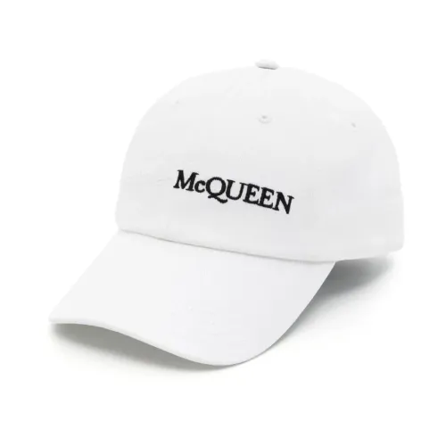 Alexander McQueen , White Baseball Hat with Embroidered Signature ,White male, Sizes: