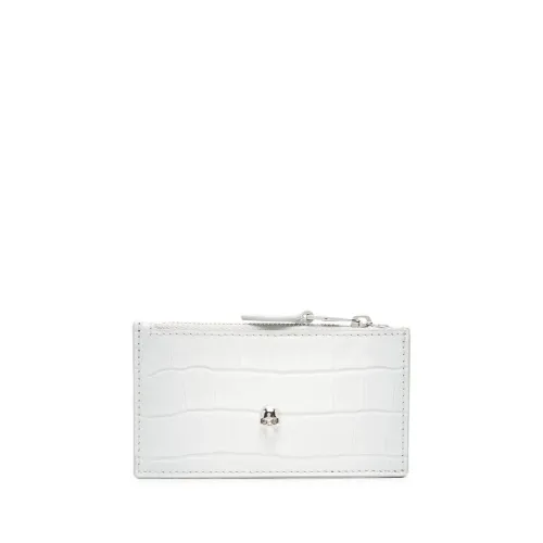 Alexander McQueen , White Croc-Effect Leather Wallet ,White female, Sizes: ONE SIZE