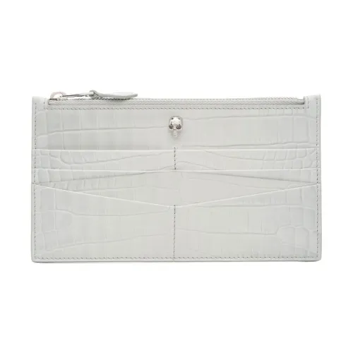 Alexander McQueen , White Crocodile-Effect Leather Wallet ,White female, Sizes: ONE SIZE