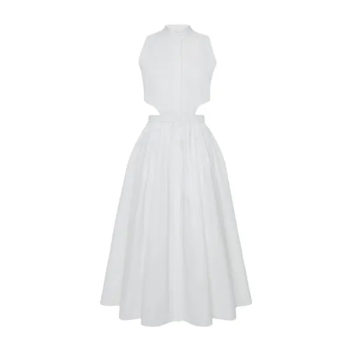 Alexander McQueen , White Cut-Out Midi Dress ,White female, Sizes: