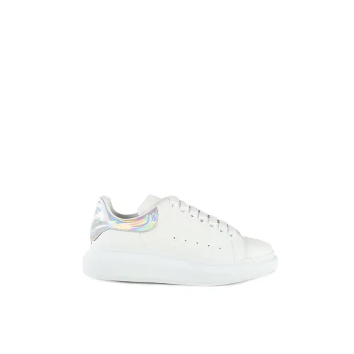 Alexander McQueen , White Leather Sneakers with Suede Detail ,White male, Sizes: