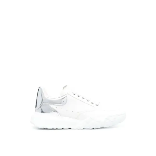 Alexander McQueen , White/Silver Oversized Court Sneakers ,White male, Sizes: