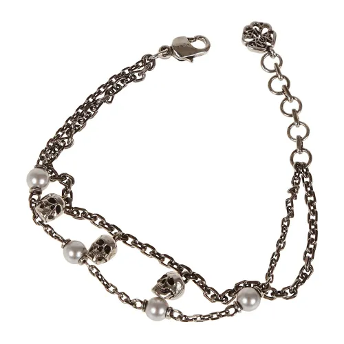 Alexander McQueen , Women's Accessories Bracelets Metallic Aw22 ,Gray female, Sizes: ONE SIZE