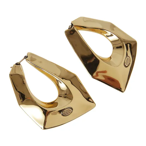 Alexander McQueen , Women's Accessories Earrings Metallic Ss24 ,Yellow female, Sizes: ONE SIZE