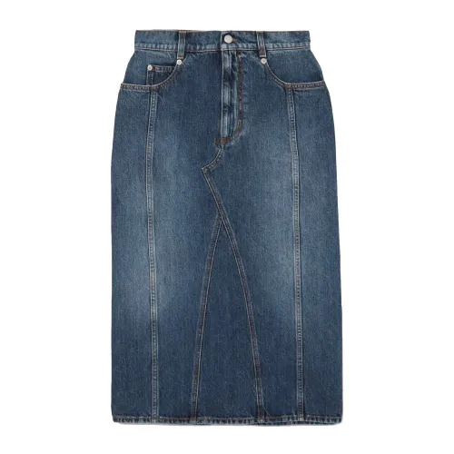 Alexander McQueen , Women's Clothing Skirts Blue Ss23 ,Blue female, Sizes: