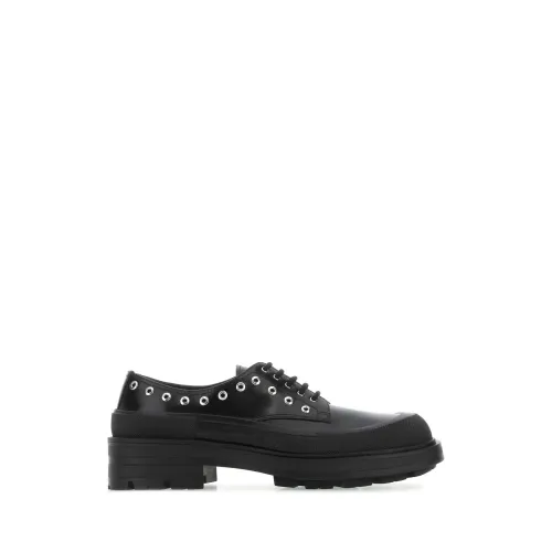 Alexander McQueen , Work Shoes, Classic Lace-Up Design ,Black male, Sizes: