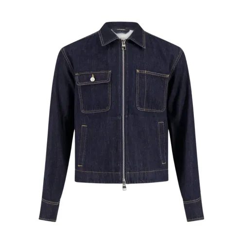 Alexander McQueen , Zipped Denim Jacket ,Blue male, Sizes: