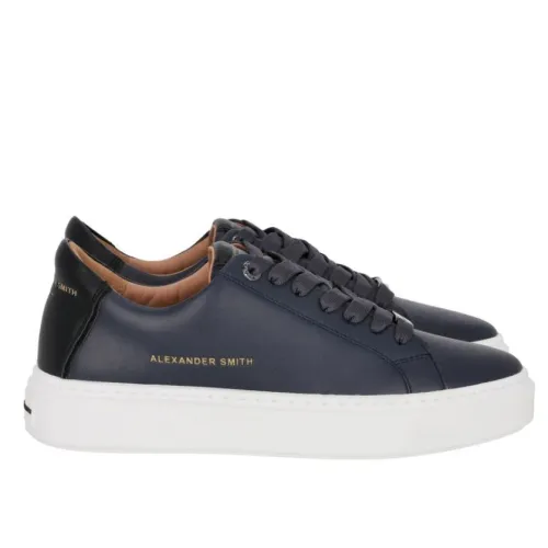 Alexander Smith , Blue Low Sneakers with Logo ,Blue male, Sizes: