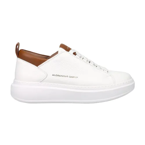 Alexander Smith , Wembley Sneakers with Contrast Details ,White male, Sizes: