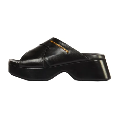 Alexander Wang , Black Criss-Cross Platform Sandals ,Black female, Sizes: