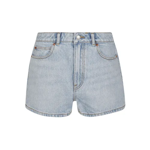 Alexander Wang , High Rise Logo CUT OUT Embroidery Short ,Blue female, Sizes: