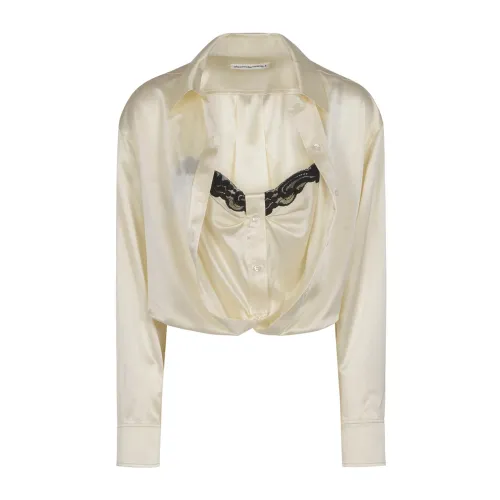 Alexander Wang , White Button Down Shirt with Integrated Cami ,White female, Sizes: