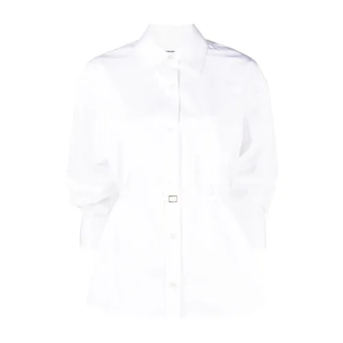 Alexander Wang , White Tie-Waist Shirt with Embroidered Logo ,White female, Sizes: