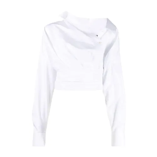 Alexander Wang , White Wrap Shirt with V-Neckline ,White female, Sizes: