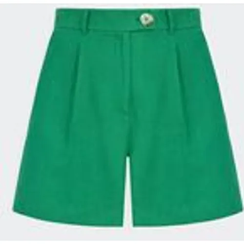 Aligne Women's Fidel Linen City Shorts in Palm Green