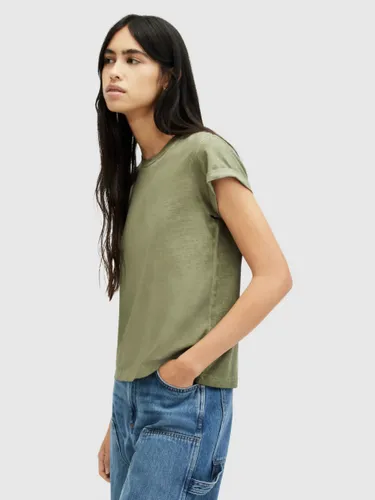 AllSaints Anna Organic Cotton Sparkle T-Shirt, Grass Green - Grass Green - Female