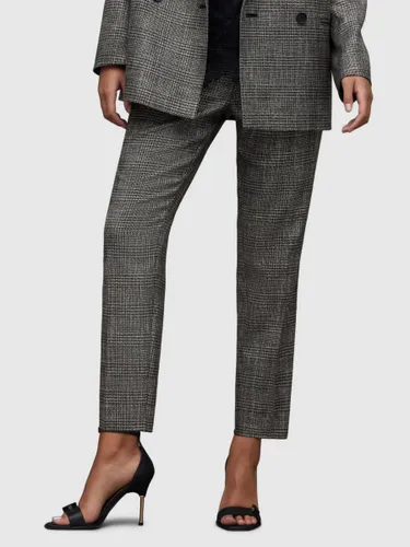 AllSaints Astrid Sparkle Check Trousers, Grey - Grey Check - Female