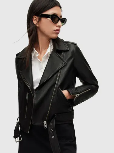 AllSaints Balfern Leather Biker Jacket, Black - Black - Female