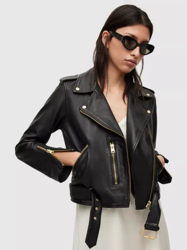 AllSaints Balfern Leather Biker Jacket - Black - Female
