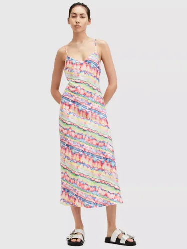 AllSaints Bryony Melissa Abstract Print Midi Slip Dress, Multi - Multi - Female