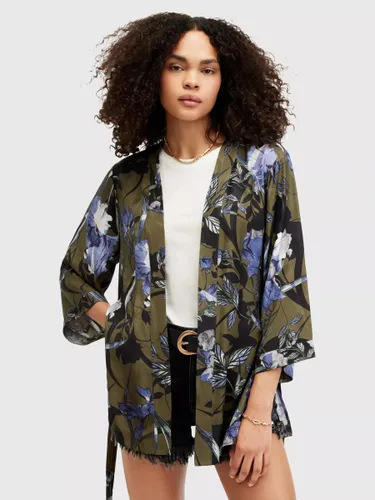 AllSaints Carina Batu Kimono Jacket, Deep Khaki Green - Deep Khaki Green - Female