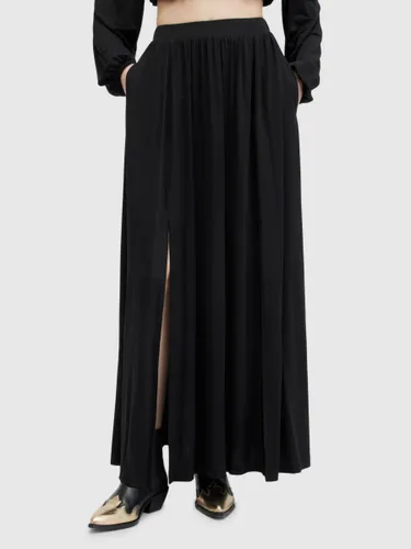 AllSaints Casandra Draped Maxi Skirt, Black - Black - Female