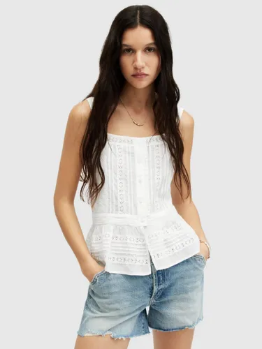 AllSaints Catalina Embroidered Top, Off White - Off White - Female