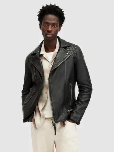 AllSaints Conroy Leather Biker Jacket, Black - Black - Male