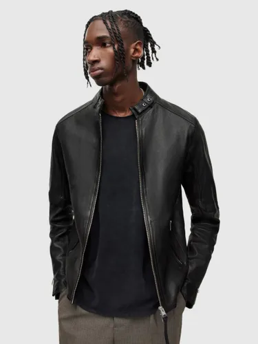 AllSaints Cora Leather Jacket - Jet Black - Male