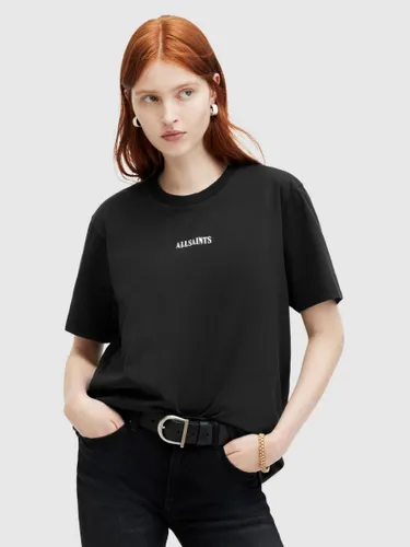 AllSaints Fortuna Organic Cotton T-shirt, Black/White - Black/White - Female