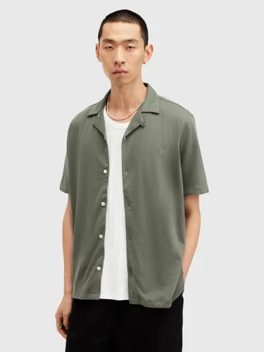 AllSaints Hudson Short Sleeve Shirt - Green - Male