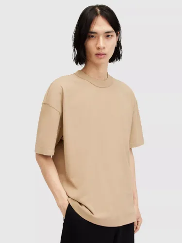 AllSaints Isac Short Sleeve Crew T-Shirt - Toffee Taupe - Male