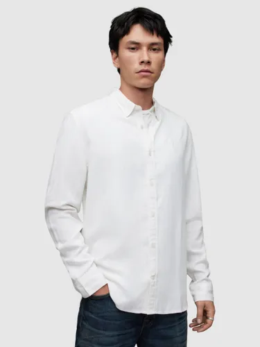 AllSaints Laguna Regular Fit Linen Blend Shirt - Optic White - Male