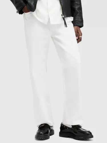 AllSaints Lenny Straight Wide Leg Jeans - Off White - Male