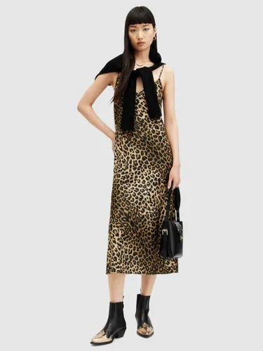 AllSaints Leppo Leopard Print Maxi Dress, Black - Black - Female