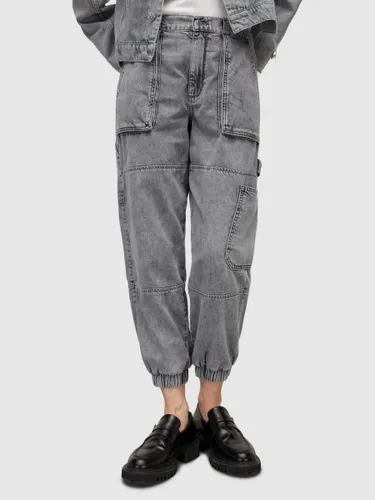 AllSaints Mila High Rise Relaxed Cuffed Jeans - Washed Grey - Female