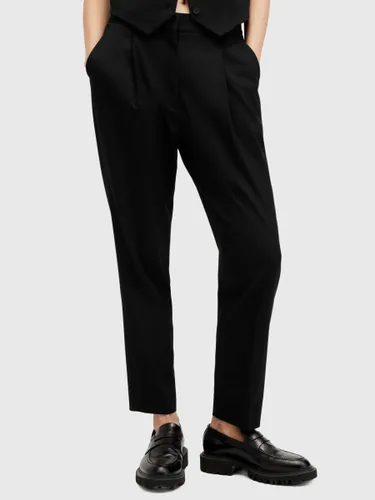AllSaints Nellie Pleat Front Tailored Trousers, Black - Black - Female