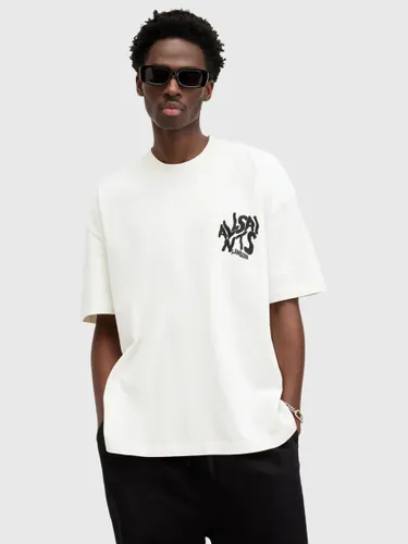 AllSaints Orlando Short Sleeve Crew T-Shirt - Ashen White - Male