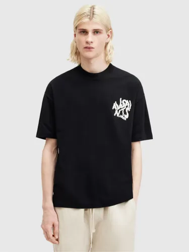 AllSaints Orlando Short Sleeve Crew T-Shirt - Washed Black - Male