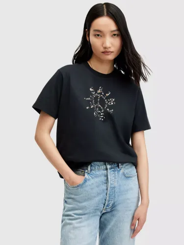 AllSaints Pierra Boyfriend Cotton T-Shirt, Black - Black - Female