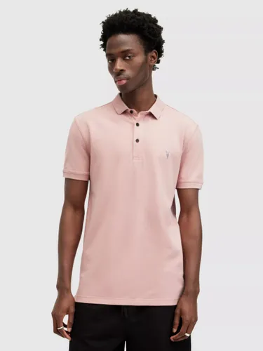 AllSaints Reform Organic Cotton Polo Shirt - Bramble Pink - Male