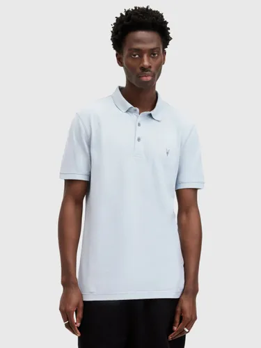 AllSaints Reform Short Sleeve Polo Shirt, Pack of 2 - Bethel Blue/Black - Male